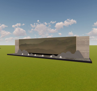 新中式景墙sketchup模型下载